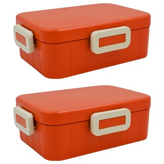 Skater 4點樂扣 塑膠便當盒 650ml, 紅色, 1個