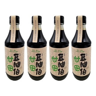豆油伯 甘田釀造醬油 薄鹽, 台灣非基改黃豆、台灣黑豆、台灣小麥, 300ml, 4瓶