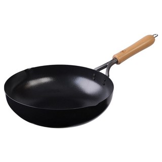 KIRAMEKI 煌 岩紋炒菜鐵鍋 附木把手 1.04kg 鐵製 日本製造, 1個, 28cm