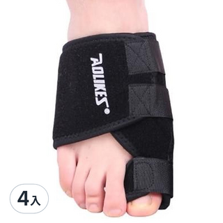 aolikes 拇指矯正套 1051 黑色/右腳, 4入