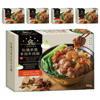 STAR FOOD 星廚饌 紅燒半筋半肉牛肉麵, 505g, 5盒