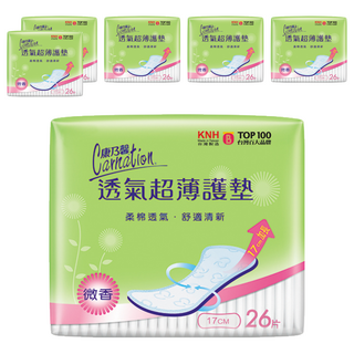 康乃馨 透氣超薄護墊 微香, 17cm, 26片, 6包