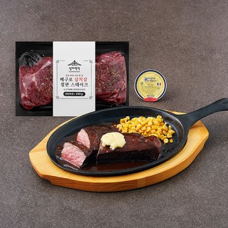 설야멱적 메구로 살치살 철판 스테이크 250g + 이즈니버터 10g + 아조씨 스테이크 소스 80g 세트, 1세트