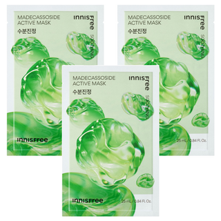 INNISFREE 台灣公司貨 積雪草高效活性面膜 25ml, 3個, 1個裝