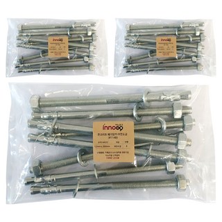 Ino工具混凝土楔形膨脹螺絲 鍍鋅 12mm*200mm 8個入, 3個
