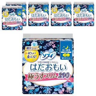 SOFY 蘇菲 日本原裝進口 敏感肌極輕薄衛生棉 夜用量多 護翼型, 29cm, 15片, 6包