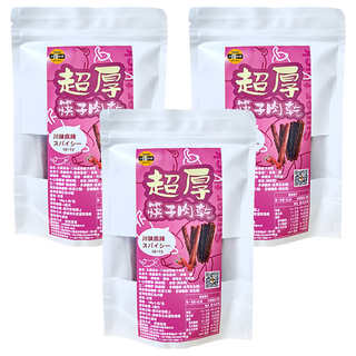 太禓食品 超厚筷子真空肉乾 川辣 160g, 3包