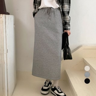 afinar 女士厚實內刷毛H字型鬆緊帶長裙