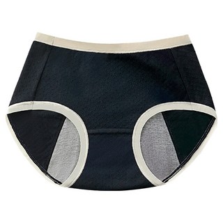 bebehome 5A石墨烯抗菌加寬加大防漏生理內褲-黑色, 47%黏纖+46%棉布+5%氨綸, 親膚透氣, 溫和抑菌, L