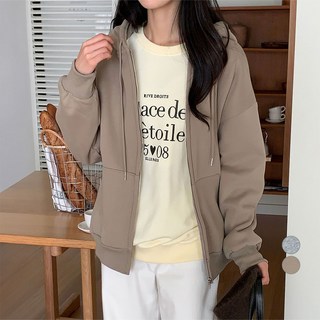 afinar 女性寬鬆內刷毛日常連帽外套