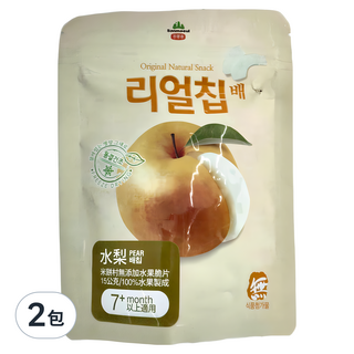 Ssalgwaja 米餅村 無添加寶寶水果脆片 水梨 7個月以上適用, 15g, 2包
