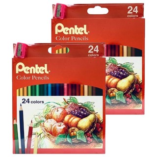 Pentel 飛龍文具 彩色鉛筆, 24色, 2盒