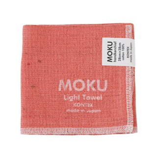 kontex MOKU超速乾輕薄吸水小方巾, 100%純棉 28 x 28cm 日本製造, 珊瑚橘, 1件