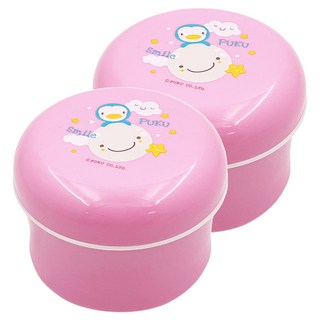 PUKU 藍色企鵝 粉樸盒+兔毛粉撲套裝, 親膚柔軟, 方便收納, 2組