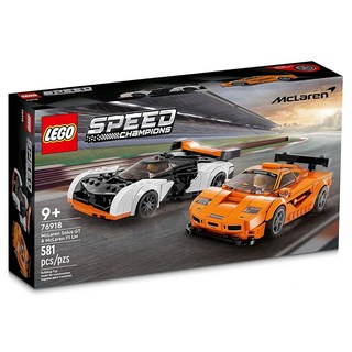 LEGO 樂高 Speed McLaren 極速超跑雙車組合，經典賽車系列，F1 LM木瓜橘色，Solus GT駕駛座設置, 1組