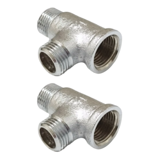 新多多小舖 全銅軟水三通 無通 2個, 1組