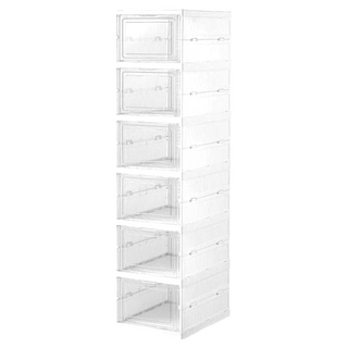 折疊鞋盒 免安裝 PS+PP材質 白色, 1個