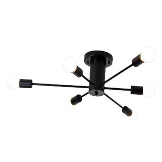 Honey Comb 工業風放射造型半吸頂六燈 KC1510-70, 黑色