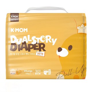 MOTHER-K K-MOM 頂級超薄瞬吸玩睡褲/尿布 15kg以上, 2XL, 30片