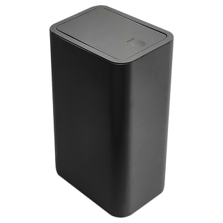 FAmILyLIFE 生活 簡約風彈蓋垃圾桶 15L, 黑色, 1個