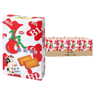 SANESU ㄋㄟㄋㄟ 補給站 牛奶餅乾, 174g, 12盒