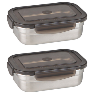 incoc STENCOC長方形不鏽鋼保鮮盒, 420ml, 2個