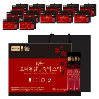 정원삼 6년근 고려홍삼 농축액 스틱 30개입 + 쇼핑백, 300g, 12세트