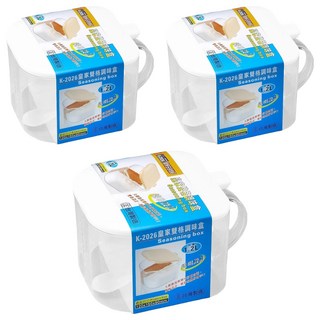 皇家 雙格調味盒 顏色隨機, 3個, 1.2L