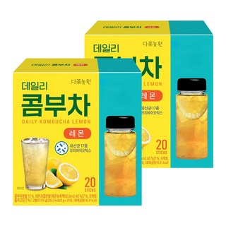 Danongwon 日常神纖檸檬口味康普茶沖泡飲 附水瓶 380ml, 5g, 20條, 2盒