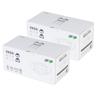 gorgo 拋棄式口罩 成人用 L, 白色, 50片, 2盒