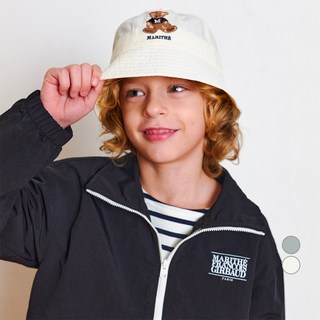 MaritheFrancoisGirbaud 兒童款小熊刺繡圓頂漁夫帽