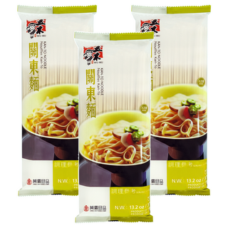 五木 關東麵 嚴選原料製成 無添加麵質改良劑及人工防腐劑, 375g, 3包