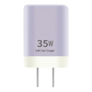 35W PD+QC GaN氮化鎵 摺疊充電器 USB-A+Type-C, IC-6, 紫色, 1個