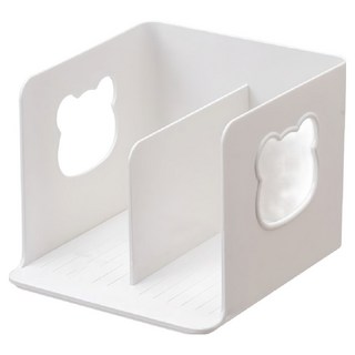 FAmILyLIFE 生活 可愛小熊雙槽兒童書架, 白色