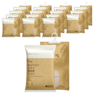 물먹는뽀송 매일매일이 뽀송한 옷장용 옷걸이형 제습제 본품, 400g, 16개