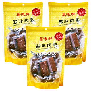 萬味軒 蒜味厚片肉乾, 330g, 3包