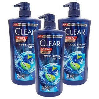 CLEAR 淨 男士洗髮乳 勁爽止癢, 900g, 3瓶