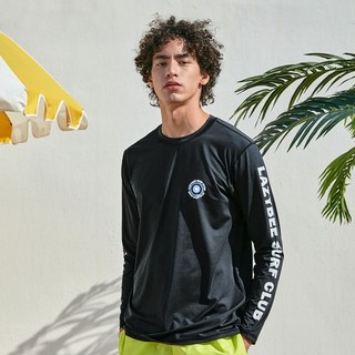 LAZYBEE 男款多功能涼感快乾衝浪字母印花寬鬆防磨衣