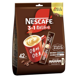 NESCAFE 雀巢咖啡 三合一 濃醇原味, 15g, 42包, 1袋