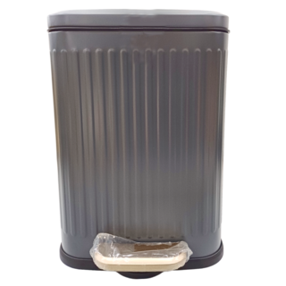 Mega 復刻輕奢不鏽鋼靜音垃圾桶, 6L 不佔空間, 410不鏽鋼, 外桶22 x 15 x 32cm + 內桶22 x 14.5 x 28cm, 槍灰鈦金, 1個