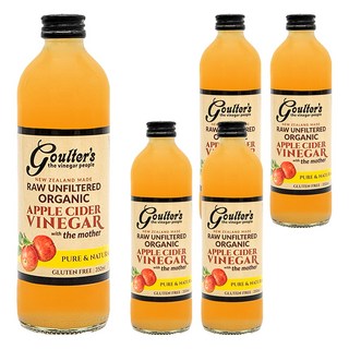goulter's Vinegar 紐西蘭有機蘋果醋 未過濾, 350ml, 5瓶