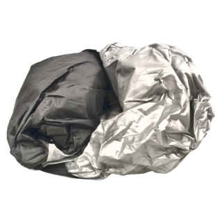 葉子小舖 防水機車罩 (190*85*115cm) 全方位防護 反光條設計 固定插扣帶, 上黑下銀