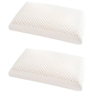 LoveCity 寢城之戀100%天然乳膠 防蹣抗菌 人體工學乳膠枕, 彈力平面型, 65 x 40cm, 2個