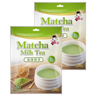 SIGNWIN 三得冠 抹綠奶茶粉 3合1 嚴選原料 濃厚抹茶香氣 簡單方便 沖泡即飲 台灣製造 安心美味, 20g, 18包, 2袋