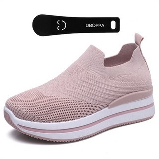 Ttabongoppa 女款氣墊增高針織高筒運動鞋 5cm YY4796