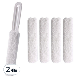 달콤상점 에어컨 청소솔 브러쉬 본품 + 리필 4p 세트, 화이트, 2세트