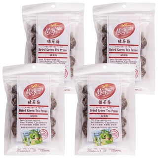 美元蜜餞 綠茶梅 50g 無防腐劑 無甜精 台灣製造, 4包