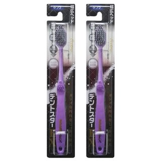 稻田齒 0.02EX 超極細毛炭抗菌牙刷 刷毛材質加入炭纖維 刷頭三角弧圓設計, 1入, 2支