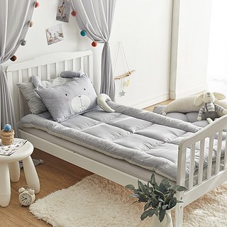 shez Home 孩童四季款午睡棉質薄墊, 灰色小熊款, 1個