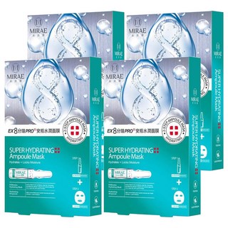MIRAE 未來美 EX8分鐘PRO安瓶水潤面膜組, 4盒, 1盒